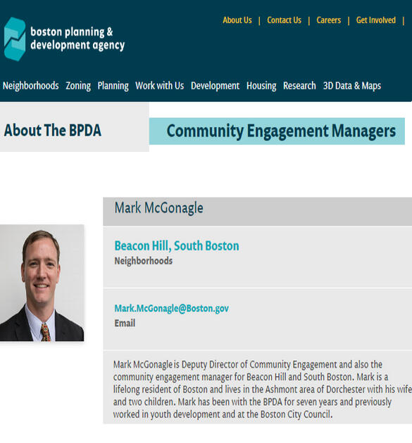 Meet BPDA - Deputy Director of Community Engagement Mark McGonagle. Serving the South Boston &amp; Beacon Hill Communities